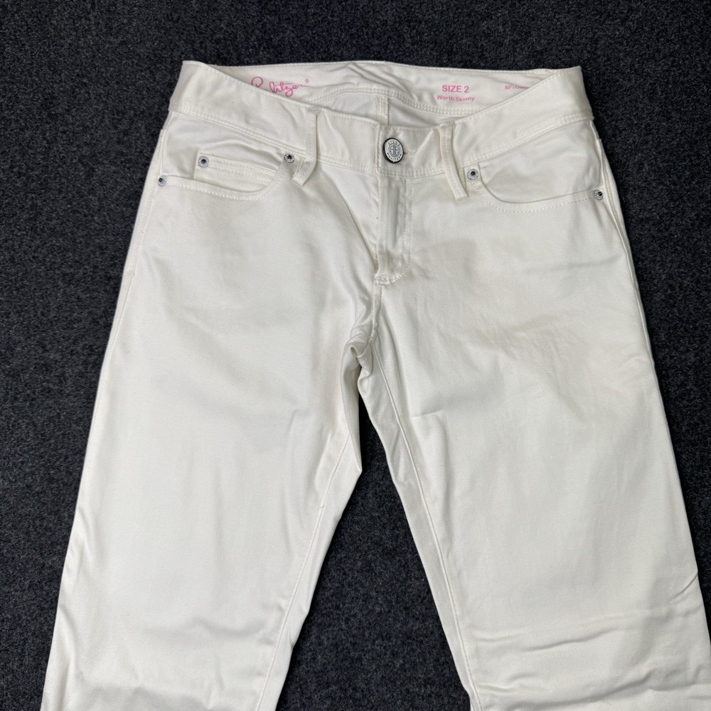 Lilly Pulitzer Worth Skinny Mini White Cropped Jeans – Size 2